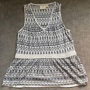 Anthropologie Lace Embroidered Tank